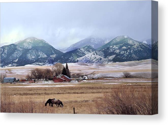 Montana Ranch Canvas Print featuring the photograph Montana Ranch - 1 by Kae Cheatham