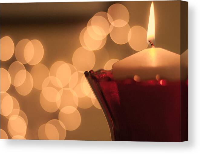 Candle Canvas Print featuring the photograph Moody Candlelight by Eugene Campbell