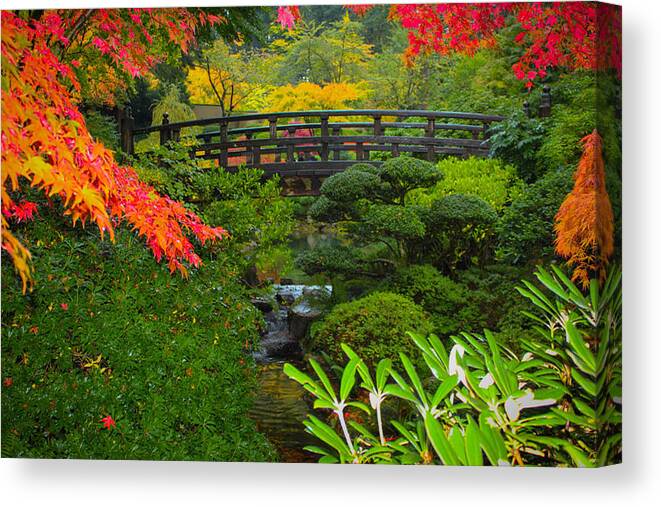 Moon Bridge Canvas Print featuring the photograph Moon Bridge To Enchantment by Patricia Babbitt