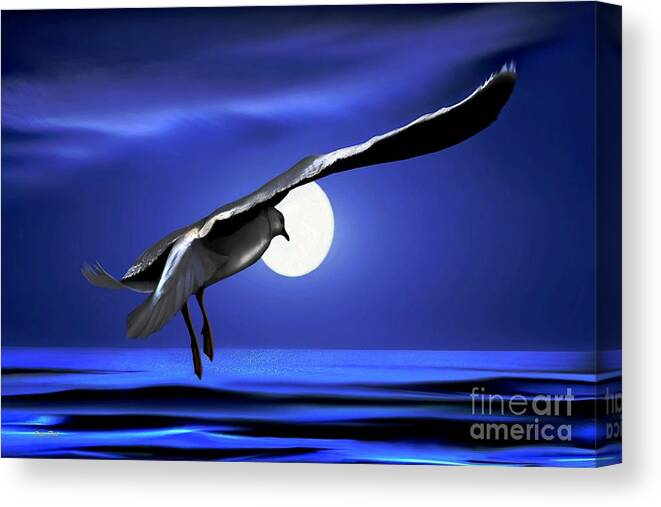 Dale Ford Canvas Print featuring the digital art Moon Launch by Dale  Ford