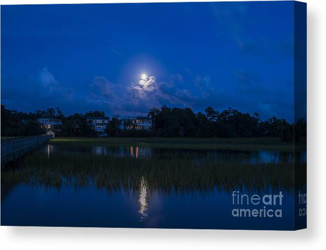 Moon Canvas Print featuring the photograph Moon Sky by Dale Powell