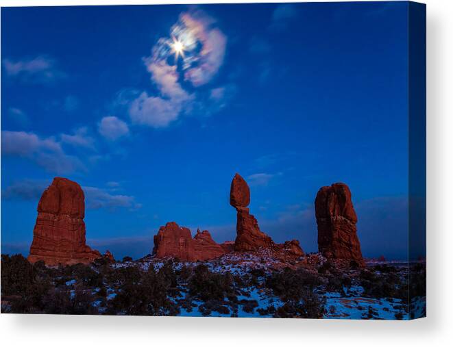 Landscape Canvas Print featuring the photograph Moon Torch by Jonathan Nguyen