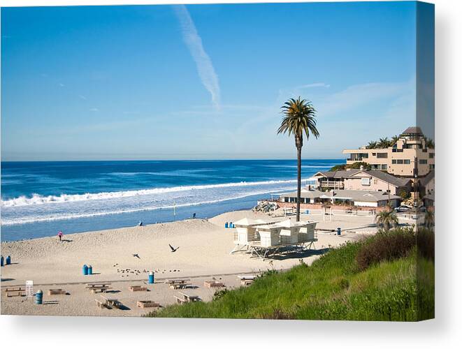 Encinitas Canvas Print featuring the photograph Moonlight Beach by Margaret Pitcher