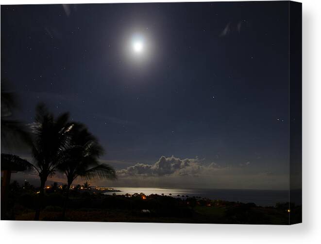 Moon Canvas Print featuring the photograph Moonlit Bay by Daniel Murphy