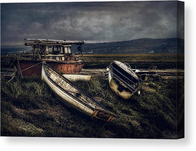 Estuary Canvas Print featuring the photograph Moonlit Estuary by Brian Tarr