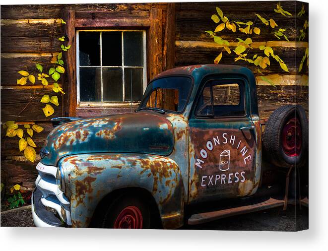 1950s Canvas Print featuring the photograph Moonshine Express by Debra and Dave Vanderlaan