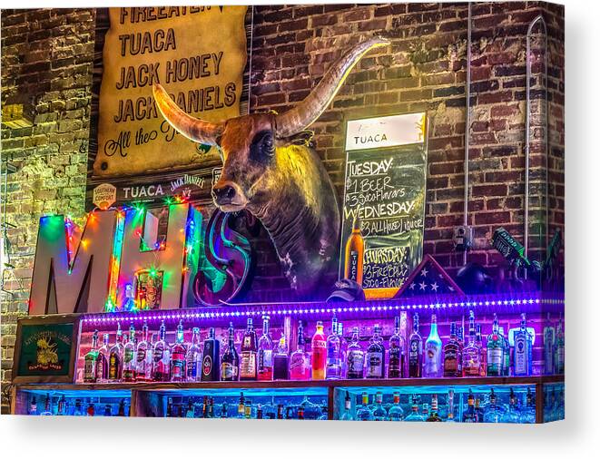 Alcohol Canvas Print featuring the photograph Moose Head Saloon II by Traveler's Pics