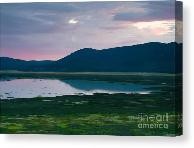 Landscape Canvas Print featuring the photograph Mormon Lake Sunset by Tamara Becker