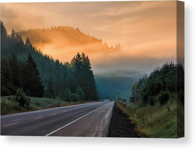 Oregon Canvas Print featuring the photograph Morning Fog in Oregon by Michael Ash