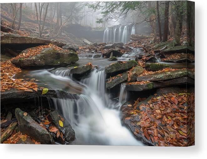 Landscape Canvas Print featuring the photograph Morning Fog by Nick Kalathas