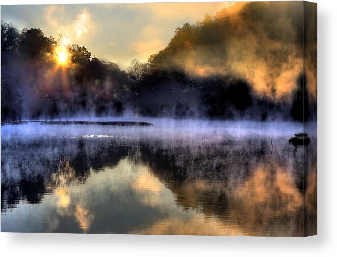 Lake Canvas Print featuring the photograph Morning Mist by Steve Parr