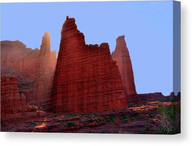 Morning Canvas Print featuring the photograph Morning Rays at Cathedral Spires by Tranquil Light Photography