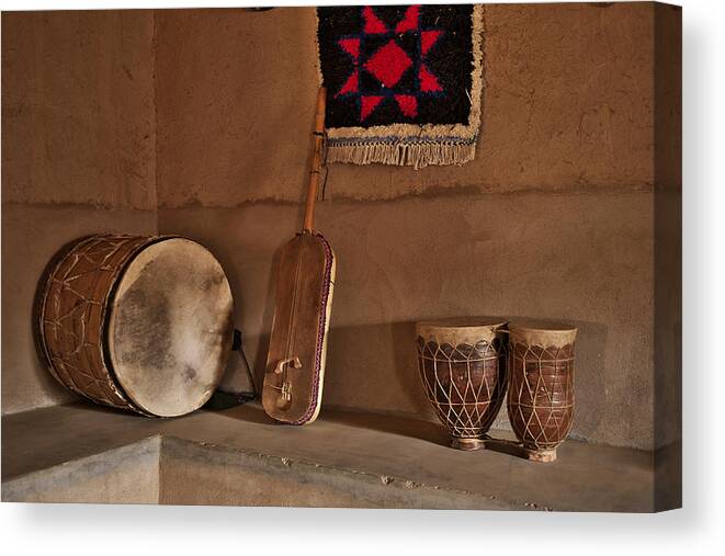 Morocco Canvas Print featuring the photograph Moroccan traditional instruments by Ivan Slosar