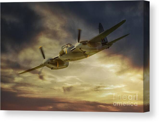 De Havilland Mosquito Canvas Print featuring the digital art Mosquito by Airpower Art