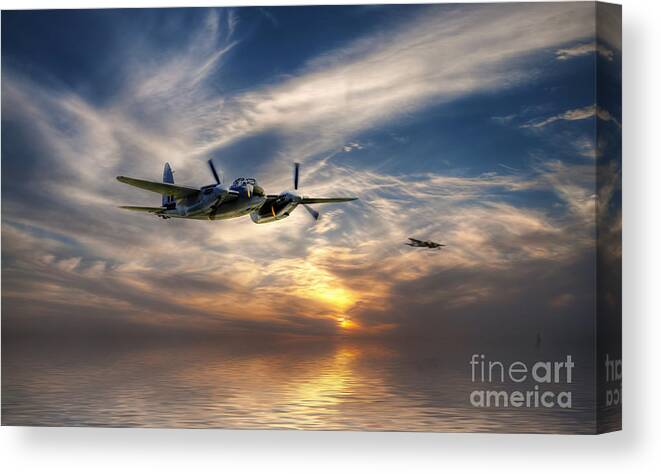 Mosquito Canvas Print featuring the digital art Mossies Head Home by Airpower Art
