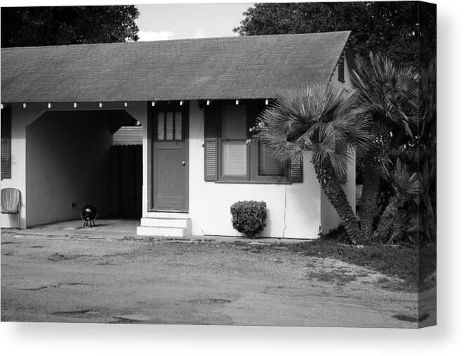 Weimar Motel Canvas Print featuring the photograph Motel Parking by Connie Fox