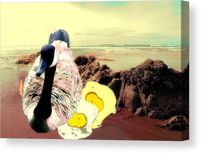 Goose Canvas Print featuring the photograph Mother Goose in a Past Life by Laureen Murtha Menzl