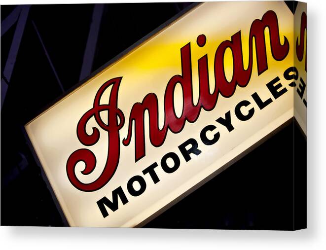 Motorcycle Canvas Print featuring the photograph Motorcycle Sign by Art Block Collections