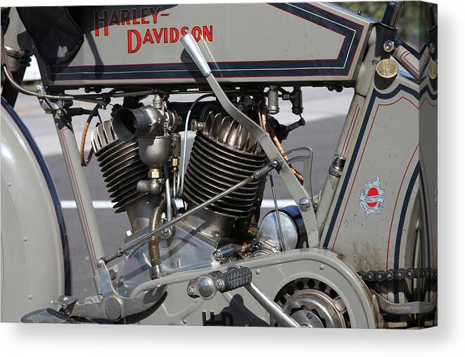 Harley Davidson Canvas Print featuring the photograph Motorcycle VII by Gary Gunderson