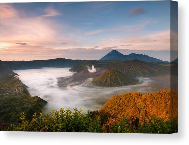Mount Bromo Canvas Print featuring the photograph Mount Bromo Sunrise by Andrew Kumler