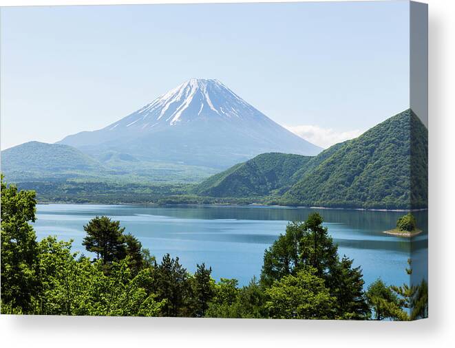 Tranquility Canvas Print featuring the photograph Mount Fuji And Motosuko, Yamanashi by Ultra.f