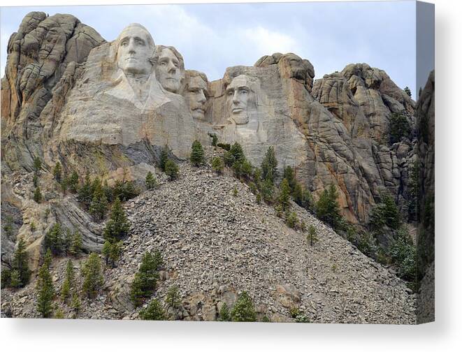 Mount Rushmore Canvas Print featuring the photograph Mount Rushmore In South Dakota by Clarice Lakota