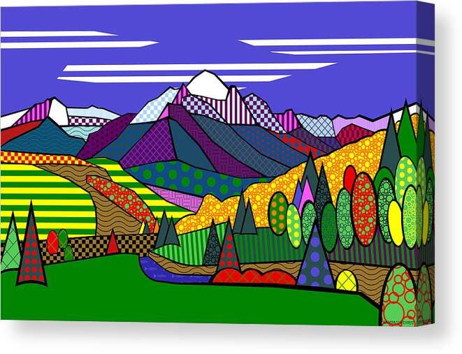 Colorado Canvas Print featuring the digital art Mount Sneffels by Randall J Henrie