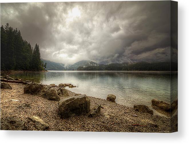 Lake Canvas Print featuring the photograph Mountain Lake by Ryan Wyckoff
