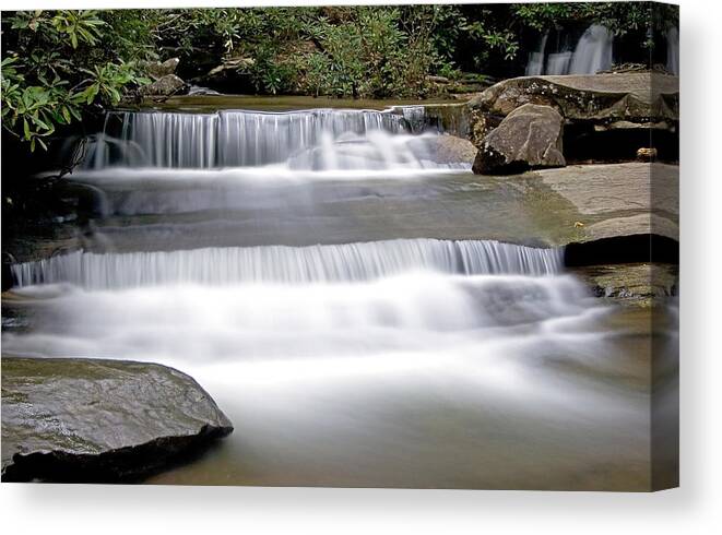 Landscape Canvas Print featuring the photograph Mountain Waterfall by David Palmer