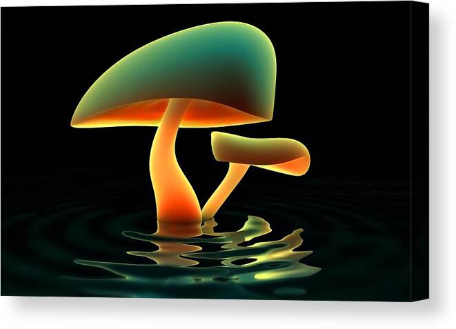 Mushroom Canvas Print featuring the painting Mushroom Radiance	 by Movie Poster Prints