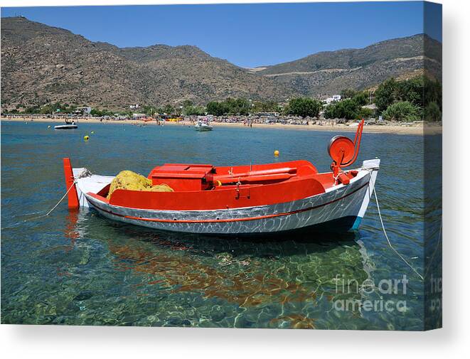 Ios Canvas Print featuring the photograph Mylopotas beach by George Atsametakis