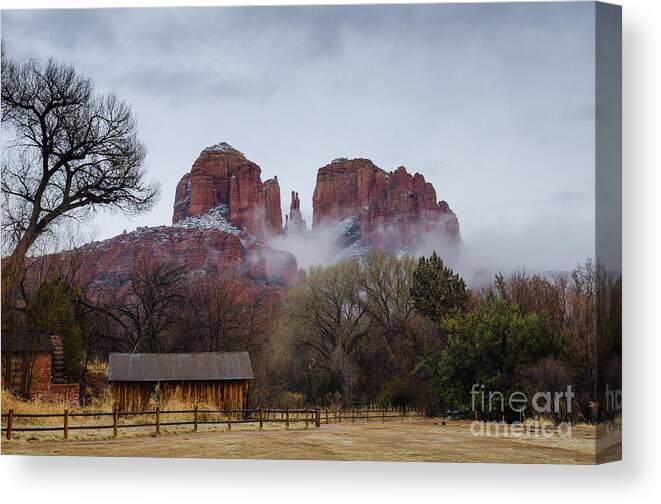 Cathedral Rock Canvas Print featuring the photograph Mystical by Tamara Becker