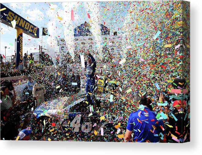 People Canvas Print featuring the photograph Nascar Sprint Cup Series Fedex 400 by Sean Gardner