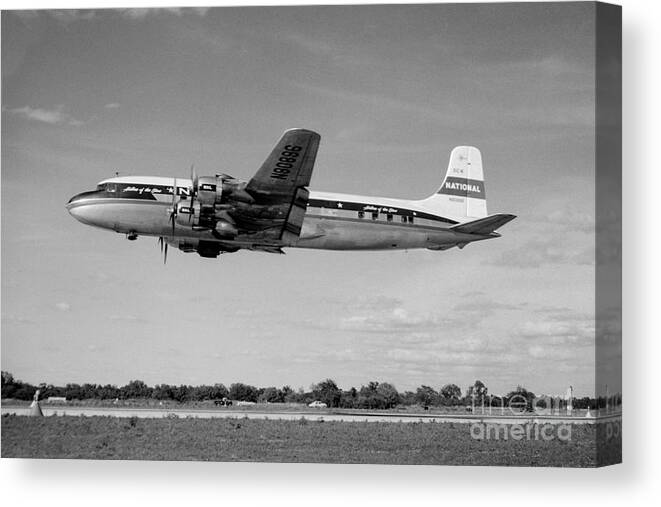 N90898 Canvas Print featuring the photograph National Airlines NAL Douglas DC-6 by Wernher Krutein
