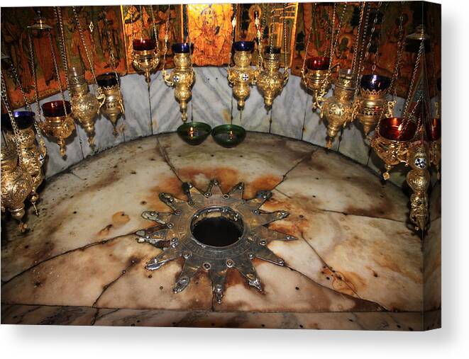 Altar Canvas Print featuring the photograph Nativity Star by Stephen Stookey