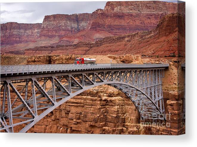 Travel Canvas Print featuring the photograph Navajo Bridge by Louise Heusinkveld