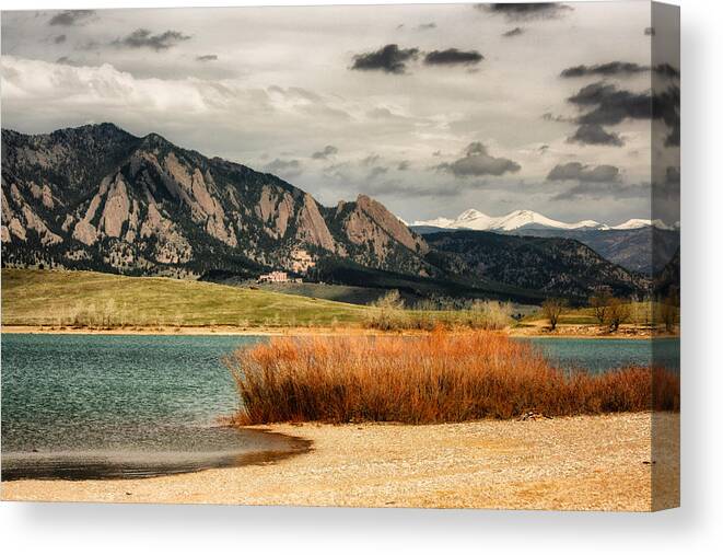 Ncar Canvas Print featuring the photograph NCAR from Marshall Lake by Juli Ellen