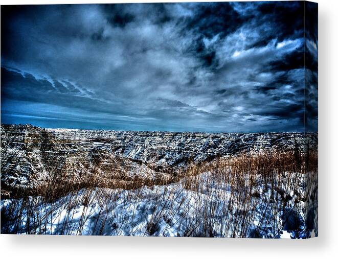 North Dakota Photographs Canvas Print featuring the photograph ND Bad Lands by Kevin Bone