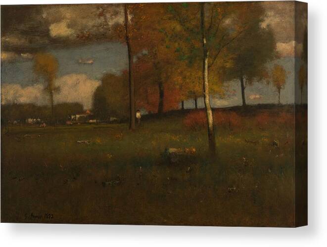 Autumn Canvas Print featuring the photograph Near The Village, October, 1892 by George Snr Inness