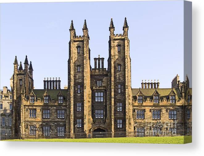 New College Canvas Print featuring the photograph New College Edinburgh University by Liz Leyden