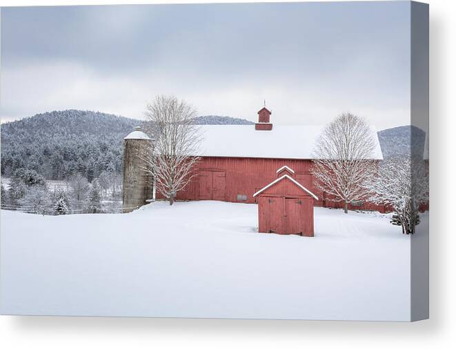 Old Red Barn Canvas Print featuring the photograph New England Barns by Bill Wakeley