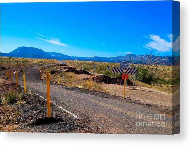 Road Construction Canvas Print featuring the photograph New Mexico Detour by JD Smith
