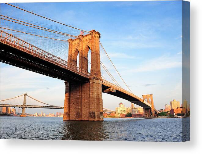 New York Canvas Print featuring the photograph New York City Manhattan Brooklyn Bridge by Songquan Deng