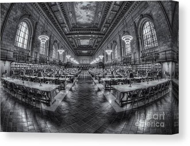 Clarence Holmesamerica Canvas Print featuring the photograph New York Public Library Main Reading Room VIII by Clarence Holmes