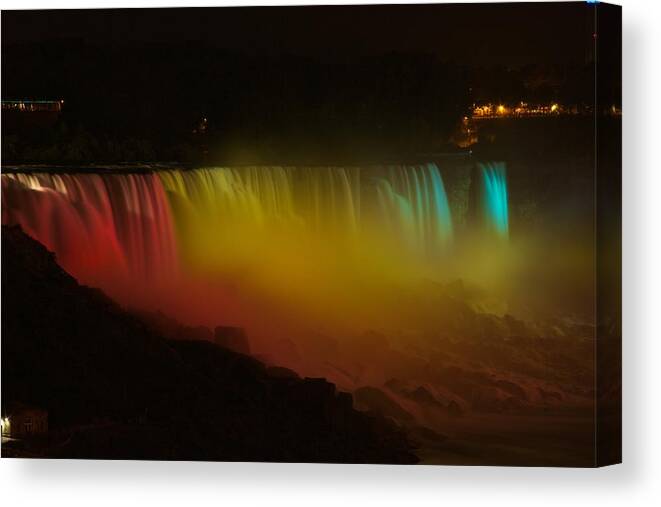 Niagara Falls Canvas Print featuring the photograph Niagara Falls a Glow by Dave Files