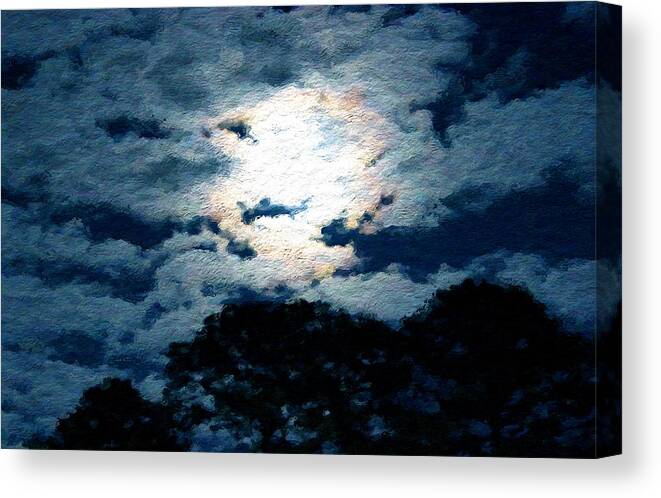 Night Moon Canvas Print featuring the painting Night Moon by Morgan Carter