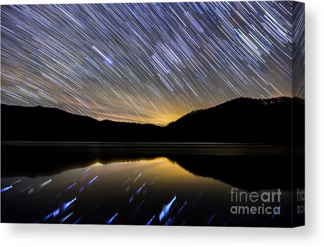 Star Trails Canvas Print featuring the photograph Night moves by Anthony Heflin