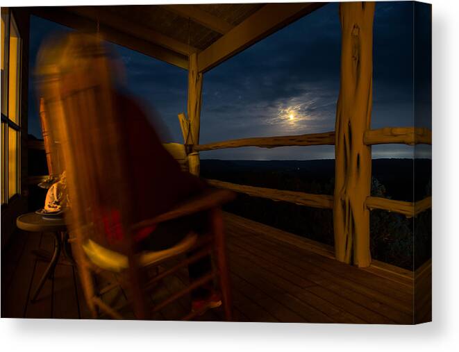 Night Canvas Print featuring the photograph Night On The Porch by Darryl Dalton