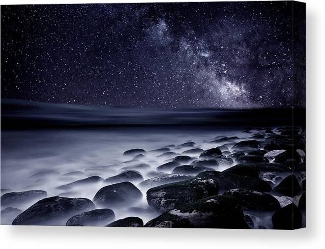 Rocks Canvas Print featuring the photograph Night shadows by Jorge Maia