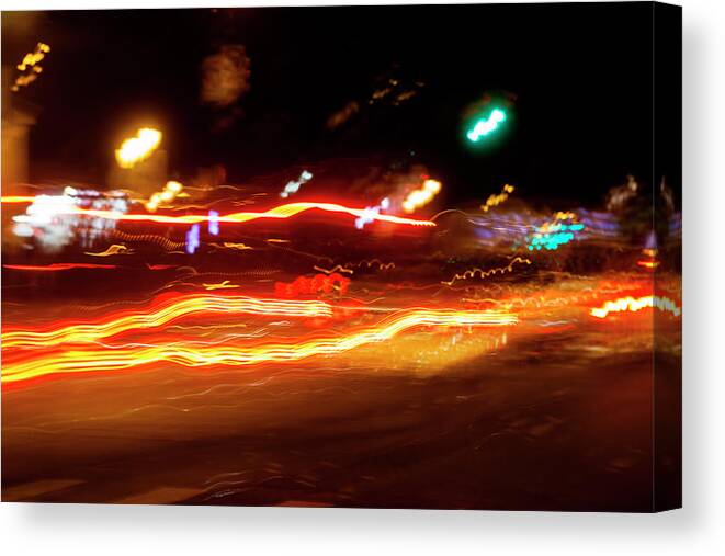 Outdoors Canvas Print featuring the photograph Night Traffic by Brad Rickerby